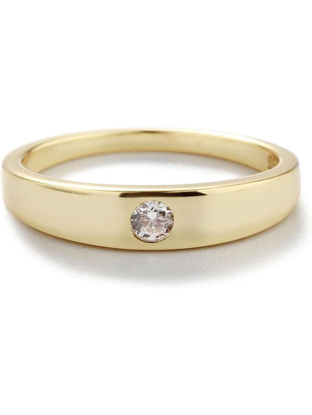 Stunning 14K Gold-Plated CZ Band Ring | Elegant Fashion Jewelry Accessory